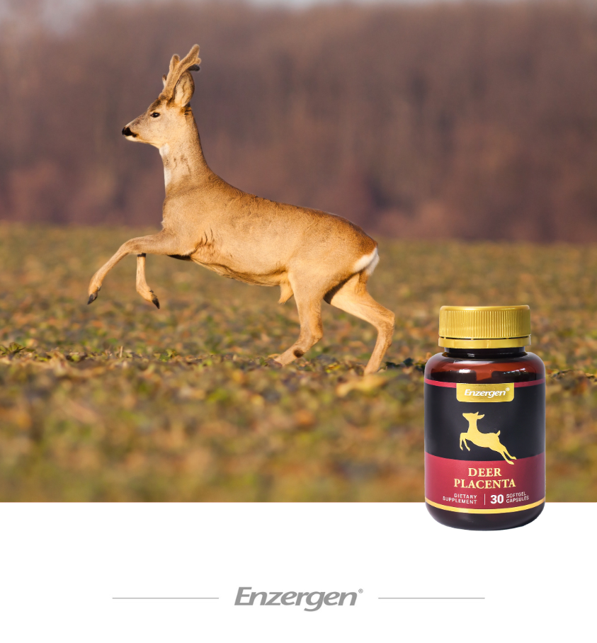 Product image of Deer Placenta 10000mg Power 30 from KiwiCorp – concentrated vitality and skin health capsules.
