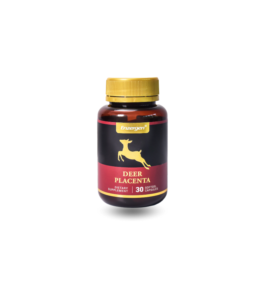 Product image of Deer Placenta 10000mg Power 30 from KiwiCorp – concentrated vitality and skin health capsules.