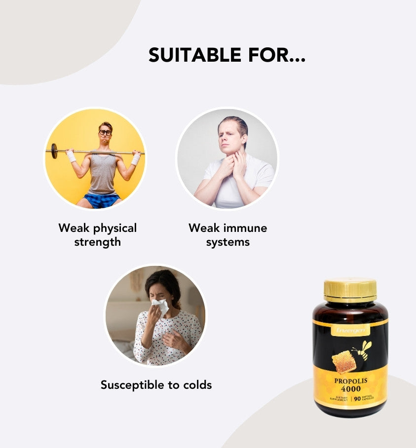 Product image of Propolis 4000mg from KiwiCorp – immune-boosting supplement for cold and flu season.