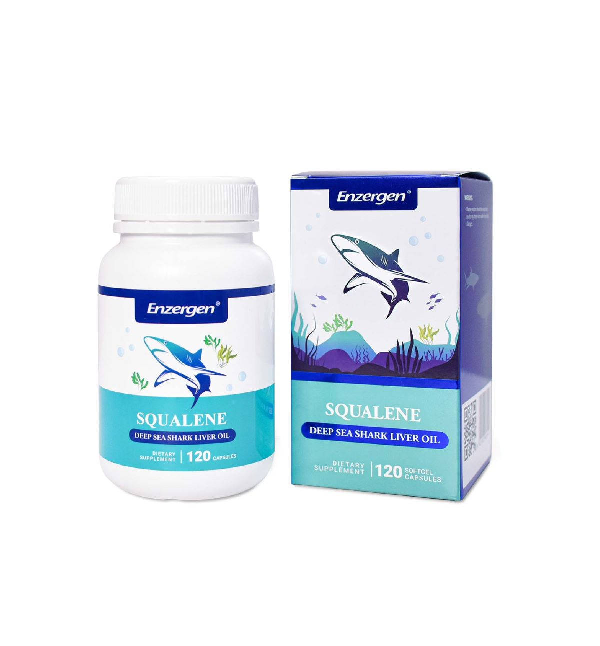 Product image of Squalene Deep Sea Shark Liver Oil from KiwiCorp – antioxidant-rich supplement for immune and skin health.