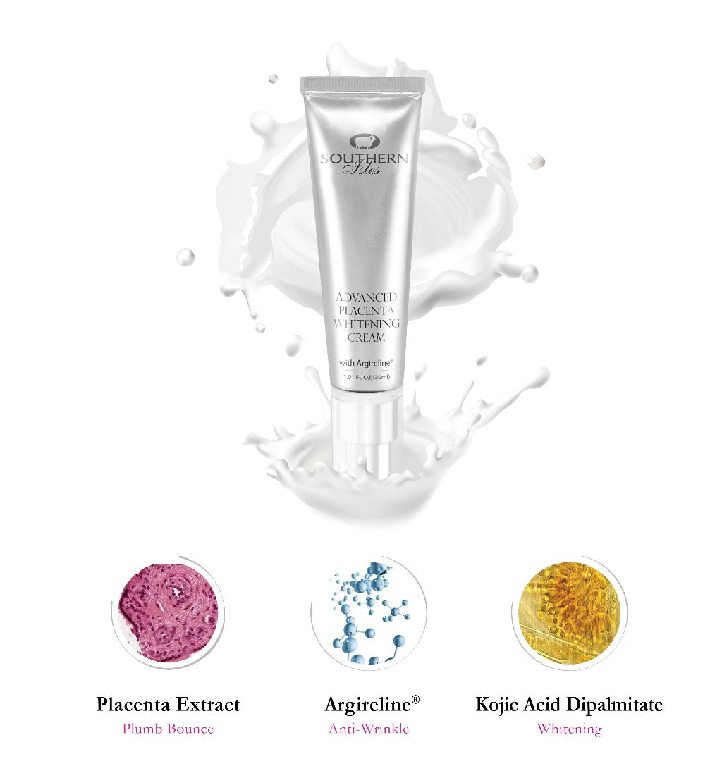 Product image of PSII Serum and Advanced Placenta Whitening Cream from KiwiCorp – skincare duo for radiant complexion.