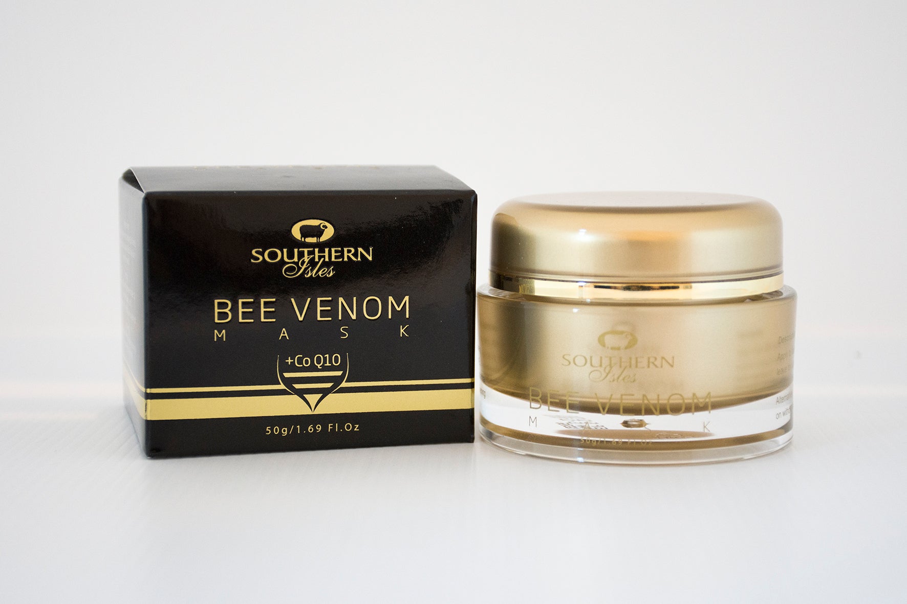 Product image of Bee Venom Mask with Coenzyme Q10 from KiwiCorp – lifting and firming face treatment mask.
