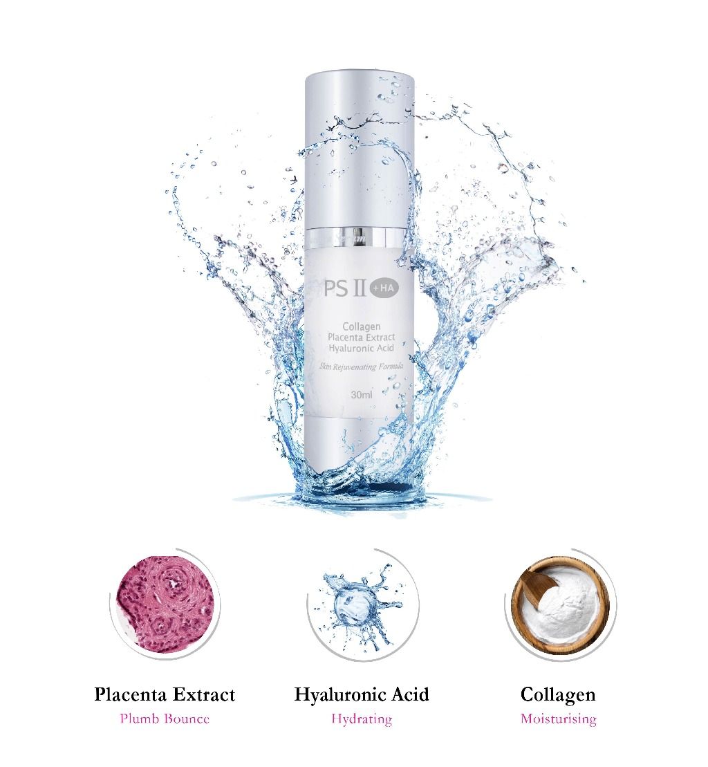 Product image of PSII Serum and Advanced Placenta Whitening Cream from KiwiCorp – skincare duo for radiant complexion.