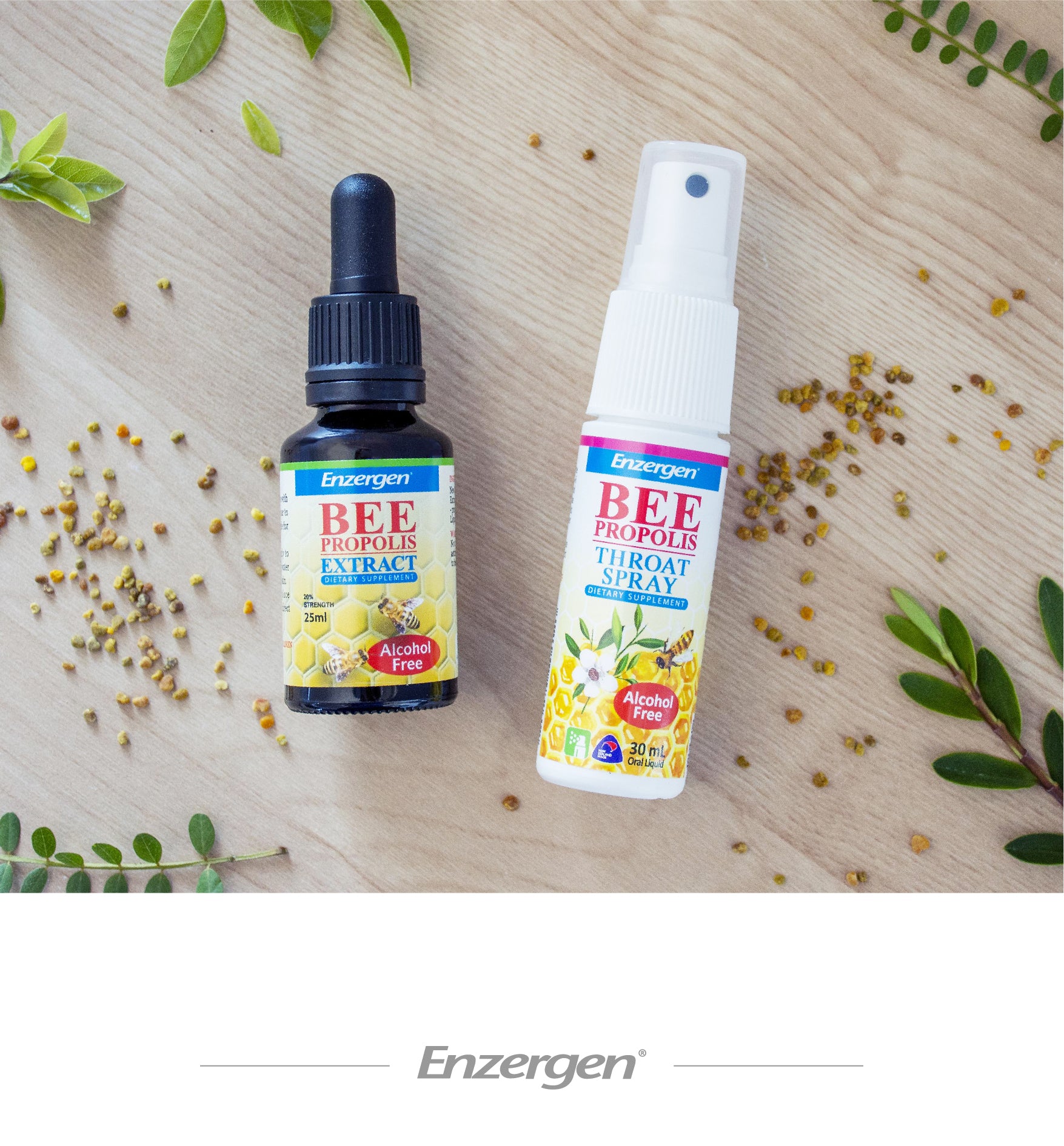 Product image of Bee Propolis Extract and Alcohol-Free Throat Spray from KiwiCorp – natural throat and immune support.