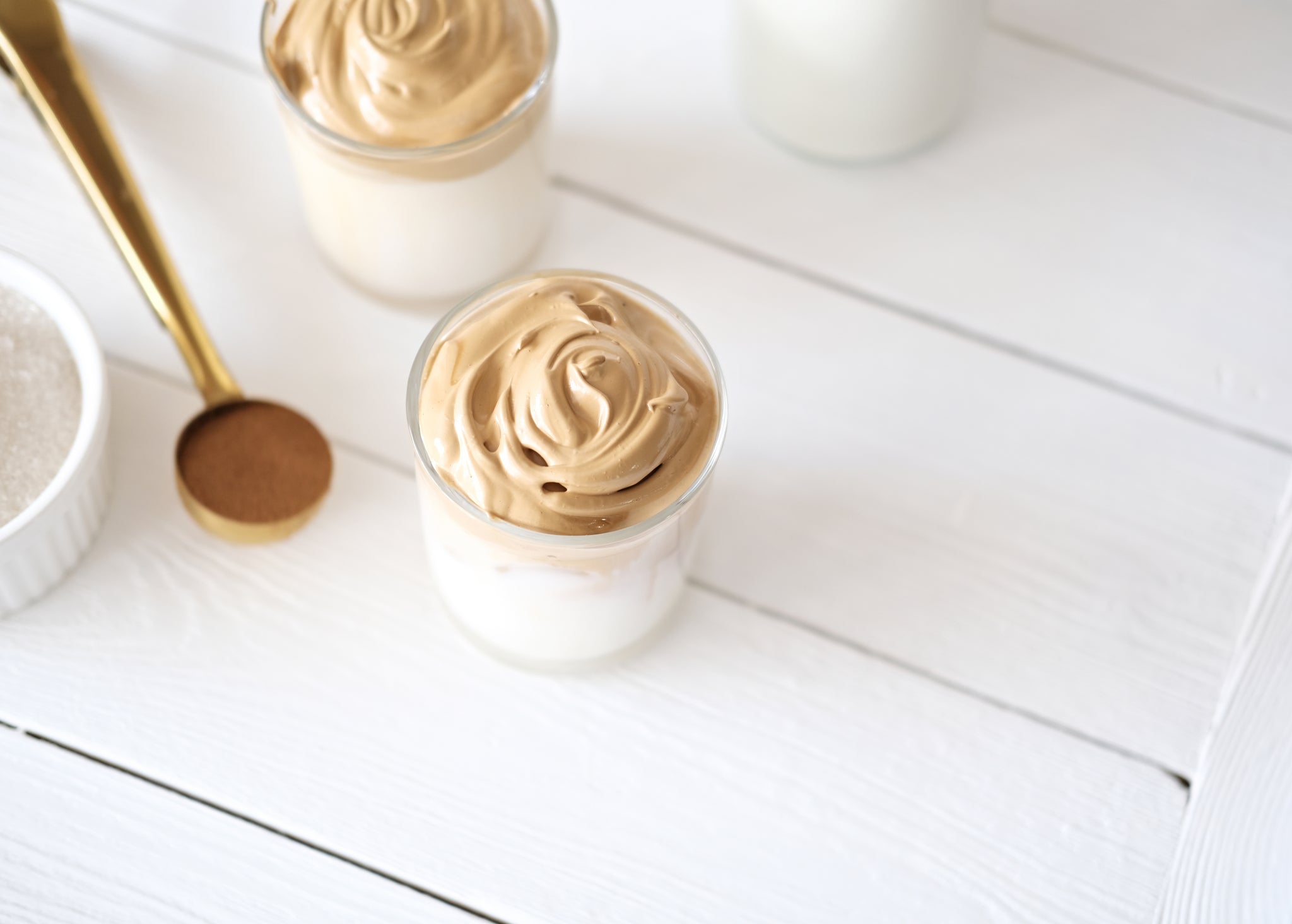 Whipped Coffee (Dalgona Coffee) with Manuka Honey