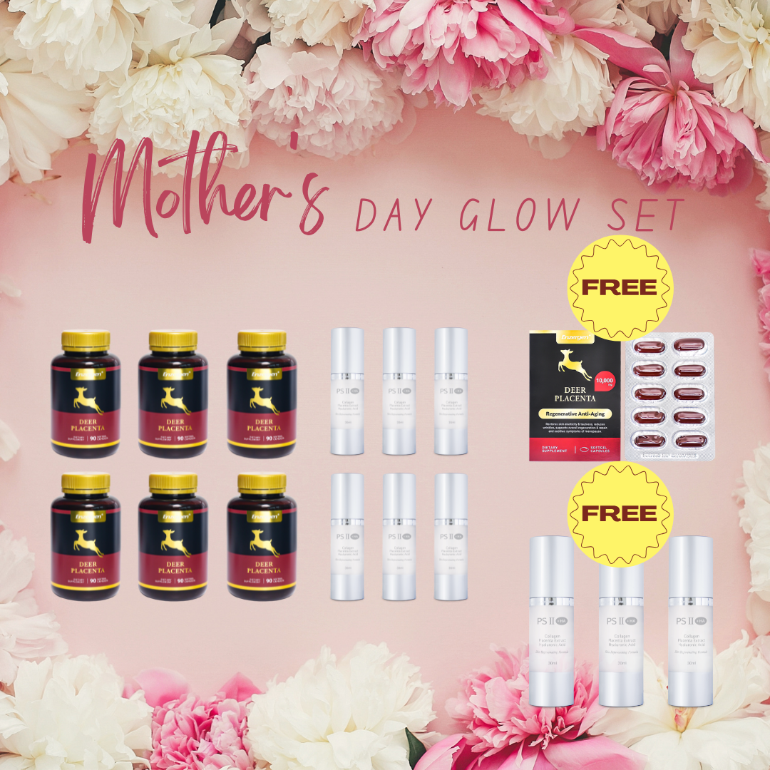 Mother’s Day Glow Set - Deer Placenta*2pcks + PSII +Ha Placenta Serum*2pcks